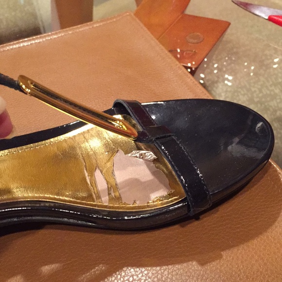 Ralph Lauren navy blue patent leather sandals - Picture 5 of 8
